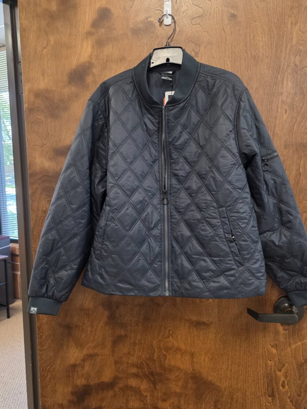 NEW Plus Size Ladies Black Insulated Quilted Bomber Jacket